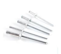 (4,8 x 20 mm) 50 rivets pop en aluminium avec bride en acier à grande tête et mandrin en acier, tailles optionnelles, aveugle à tête bombée pour bricolage du cuir, sac à main, ceinture