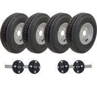 4.80/4.00-8 Twin Axle Trailer Kit High Speed Road Legal Wheels & ALKO Stubles Axles