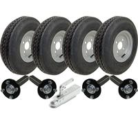 4.80/4.00-8 Twin Axle Trailer Kit High Speed Road Legal Wheels, Axles & Hitch