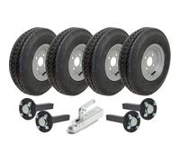 4.80/4.00-8 Twin Axle Trailer Kit High Speed Road Legal Wheels, Axles & Hitch