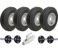 4.80/4.00-8 Twin Axle Trailer Kit High Speed Road Legal Wheels, Axles & Hitch
