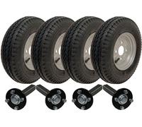 4.80/4.00-8 Twin Axle Trailer Kit High Speed Road Legal Wheels, Hub & Stub Axles