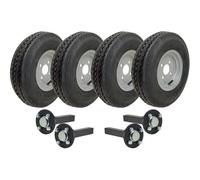 4.80/4.00-8 Twin Axle Trailer Kit High Speed Road Legal Wheels Hub & Stub Axles