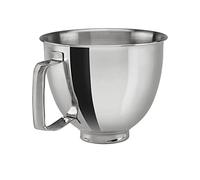 4.8L Bol en Acier Inoxydable K5THSBP avec Poignée pour Kitchen-Aid,Chef's Accessories pour 125/150/165/175,Accessoires Robot de Cuisine Lavable au Lave-Vaisselle