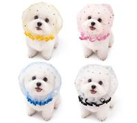 4/8Pcs Dog Mesh Head Cover, Breathable Dog Face Net, Adjustable Foxtail Mask for Dogs Prevent Eating for Walking TravelPark (All 4Pcs)