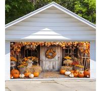 4,9 x 2,1 m - Décorations de porte de garage - Planche en bois rustique - Décoration extérieure - Toile de fond rustique - Planche en bois rustique - Récolte de grange - Fournitures de fête en plein