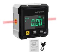 4 * 90° Inclinomètre Numérique, Jauge D'angle Numérique Rechargeable Avec 4 Faces Magnétiques, Sac De Rangement, Inclinomètre De Niveau De Niveau, Travail Du Bois, Construction, Machines, Maçonnerie