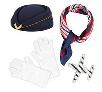Boland 33205 - Set de déguisement pour adultes, hôtesse de l'air, accessoires de déguisement pour carnaval ou fête à thème, set pour déguisements de carnaval