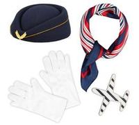 Boland 33205 - Set de déguisement pour adultes, hôtesse de l'air, accessoires de déguisement pour carnaval ou fête à thème, set pour déguisements de carnaval