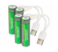 4 accus lithium-ion 18650 2000 mAh avec port de chargement USB-C TKA