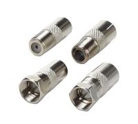 4 Adaptateur d'Antenne TV F Mâle vers Femelle, cConnecteur Coaxial RF Compatible avec Câble Satellite, connecteur de câble satellite T-V, adaptateur de prise multimédia et appareils numériques.