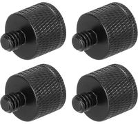 4 Adaptateurs de Pied de Micro 3/8 Femelle vers M10 Mâle en Alliage d'Aluminium pour Support de Trépied de Microphone-Noir