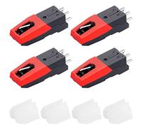 4 Aiguilles Tourne Disque, Cartouche de Tourne-Disque pour la Plupart des Tourne-disques, Aiguille Diamant Tourne Peut Remplacer l’Aiguille Ancienne/Endommagée, Aiguilles de Stylet de Remplacement