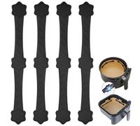 4 Aimant Air Fryer en Silicone pour Papier Cuisson - Bandes de 13,5 cm avec 12 Aimants Puissants, Accessoires Airfryer pour Philips Ninja Cosori Friteuse sans Huile Panier Simple