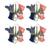 4 Aimant de Réfrigérateur Multicolore Carte de France, Paris France Réfrigérateur Aimant, Aimants Décoratifs de Réfrigérateur Cathédrale Notre-Dame de Paris France TourEiffel Ensemble