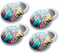 4 Aimants Porte Dossard Running Magnétique Marathon Trail I Can Run | Fixation dorsale haute résistance sans épingles ni trous, idéale pour la course à pied, avec pochette étanche de transport.