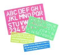 4 Alphabet Letter Stencil, Number & Letter Stencil Pochoirs numériques réutilisables Règle en plastique Pour enfants,dessin,peinture,apprentissage,bricolage,Couleurs mélangées