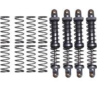 4 amortisseurs métalliques RC pour voiture, haute résistance, chocs de 90 mm, pour modèles 1/10 avec 8 ressorts de rechange, couleur Ti