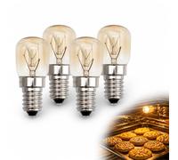 4 Ampoule Frigo 15W E14 T22 2700K, Résistantes à la Chaleur 300°C BBQ Sauna | Ampoule incandescente, culot à vis E14, lumière blanc chaud, four frigo hotte, lampe à sel, machine à coudre