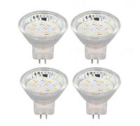 4 ampoules LED MR11 2 W 300 lm, ampoule spot à angle de faisceau de 120 degrés avec base à double broche, ampoule d’éclairage paysager économe en énergie pour les projecteurs encas (Blanc chaud)