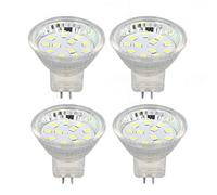 4 ampoules LED MR11 2 W 300 LM, ampoule spot avec un angle de faisceau de 120 degrés, ampoule d’éclairage paysager à double broche pour les projecteurs encastrés sur rail et pour u (Blanc froid)