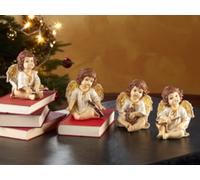4 anges de Noël décoratifs avec instruments de musique Infactory