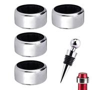 4 Anneaux De Goutte De Vin Et 1 Bouchon, En Acier Inoxydable, Collier Pour Bouteille, Preuve De Fuite, Accessoires Pour Familles, Bars, Restaurants