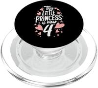 4. Anniversaire Cette Petite Princesse a Maintenant 4 Ans Hearts PopSockets PopGrip pour MagSafe
