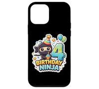 4 Ans Anniversaire Ninja Boys 4th Fourth Kids Party Coque pour iPhone 12 Mini