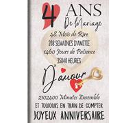 4 Ans de Mariage et Toujours en train de Compter: Cadeau d'anniversaire 4ans de mariage pour les couples, carnet ligné, 100 pages, 6 po x 9 po (15,2 x 22,9 cm)