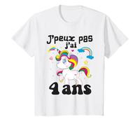 4 Ans Fille - J’Peux Pas J’ai 4ans Licorne Fillette 4 ans T-Shirt