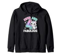 4 Ans Mignon Chat drôle 4ème Anniversaire Fille Sweat à Capuche