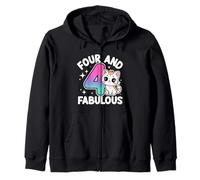 4 Ans Mignon Chat drôle 4ème Anniversaire Fille Sweat à Capuche