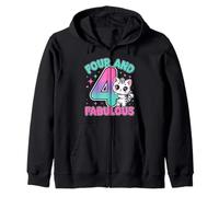 4 Ans Mignon Chat drôle 4ème Anniversaire Fille Sweat à Capuche