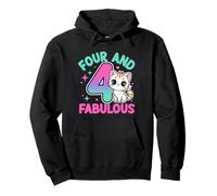 4 Ans Mignon Chat drôle 4ème Anniversaire Fille Sweat à Capuche