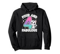 4 Ans Mignon Chat drôle 4ème Anniversaire Fille Sweat à Capuche