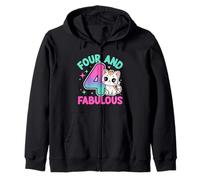 4 Ans Mignon Chat drôle 4ème Anniversaire Fille Sweat à Capuche
