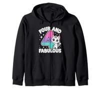 4 Ans Mignon Chat drôle 4ème Anniversaire Fille Sweat à Capuche