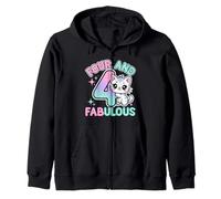 4 Ans Mignon Chat drôle 4ème Anniversaire Fille Sweat à Capuche