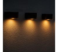 Lumisky Appliques murales solaires SPOTIK LED blanc chaud Lot de 4 noir