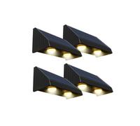 Lumisky Lot de 4 Lampes Murales Solaires LED Blanc KYLA - Éclairage Moderne, Étanches et Autonomes, Idéales pour Terrasse, Jardin, Allée et Extérieur