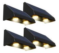 Lumisky Appliques murales solaires KYLA – Lot de 4 LED, étanches, autonomes – Blanc H6cm