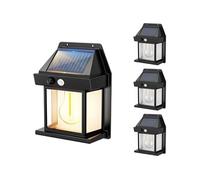 Lumisky Lot de 4 Appliques Murales Solaires LED SUNFLARE - Éclairage Blanc Chaud, Design Moderne et Étanche, Idéal pour Jardin, Terrasse, Extérieur et Allée