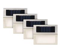 4 appliques solaires LED rectangulaires en acier - Lunartec