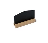 4 ARDOISES BOIS SUR SOCLE 7.6 X 5.1 CM Noir / Beige, Ivoire, Crème, Écru, Naturel, Taupe