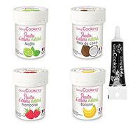 4 arômes alimentaires naturels en poudre Cocktail + Stylo de glaçage noir