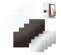 4 articles Aimants Carrés 10x10x3mm Forts + 4 Plates support | Magnétique Mural Sans Perçage Pour Photos Métal, Affiches, Verre Acrylique Et Cadres Légers