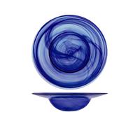 4 Assiettes En Verre Marque H&H Alabastre Cobalt Pour Pâtes De 29 Cm