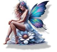 4 autocollants de fleurs de fées, imperméables, de 1 à 20 cm de haut, pour toilettes, voitures, coques de téléphone, tasses et verres à vin