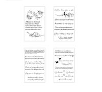 4 Autocollants De Tatouage Simples En Forme De Cœur, De Papillon Et De Lune, Accompagnés De Phrases En Anglais, Pour Le Bras Et La Clavicule.